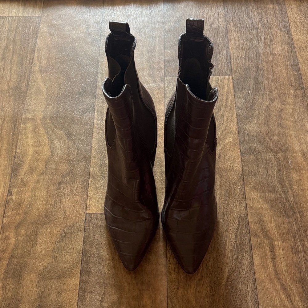 Croc-Embossed Chelsea Booties - Picture 2 of 2
